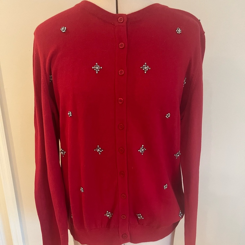 Tommy Hilfiger Red Embellished Cardigan